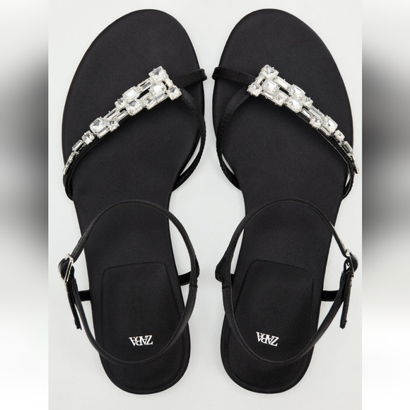 Zara Embellished Flat Sandals US 7.5 / EU 38 - Picture 7 of 9